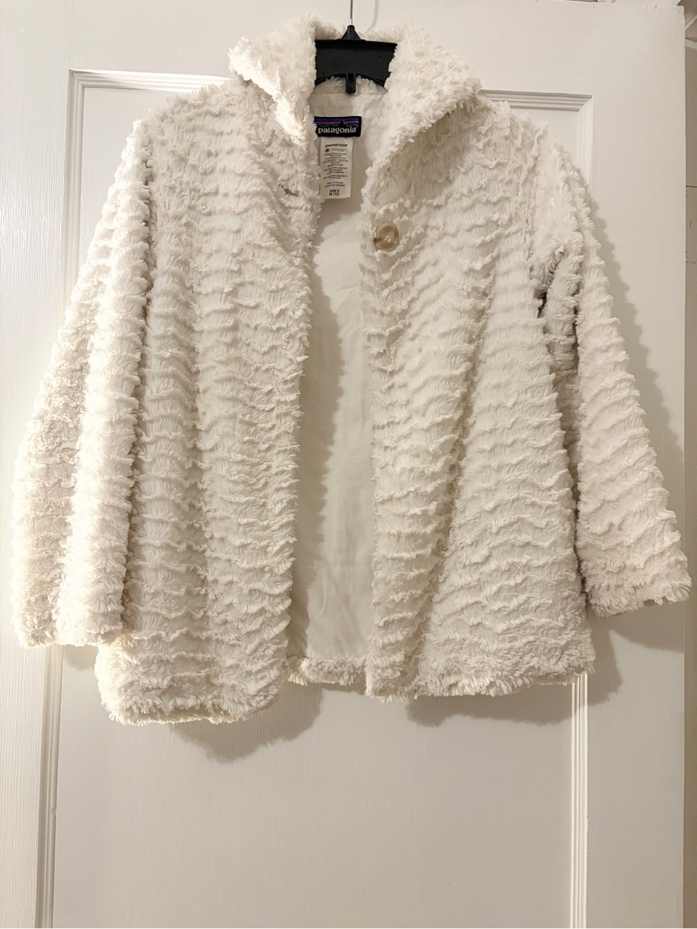 Patagonia Kid’s Cream Fuzzy Button-Front DressJacket